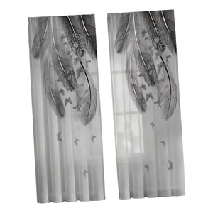 Magideal - Cortina Transparente, Cortinas De Ventana De Gasa Semitransparente, Cortinas De Tul Gris De Decoración Versátil, Para Estudio De Comedor De Habitación