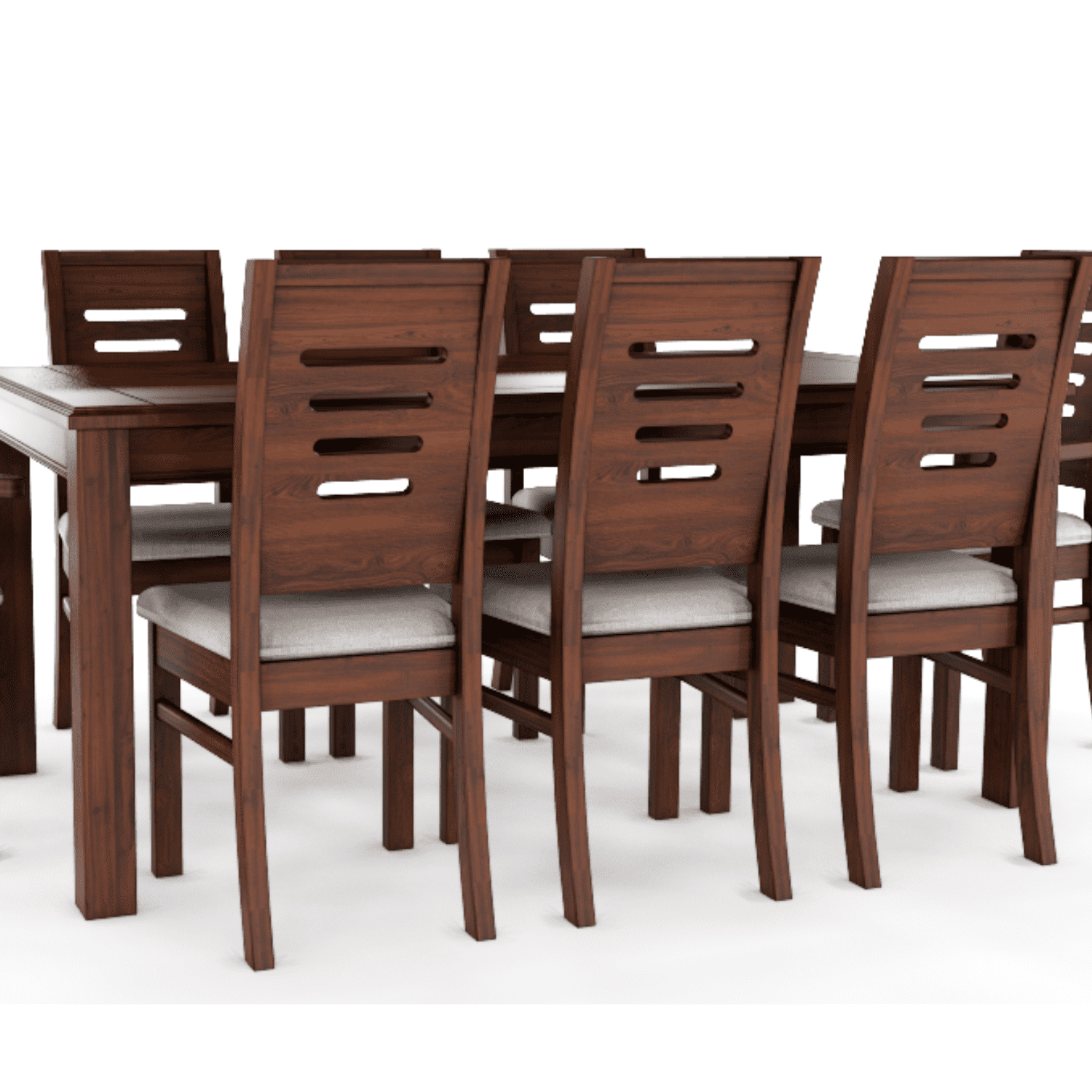 Muebles Insignes - Juego De Comedor Roma 8 Sillas Nogal Mesa Rectangular Madera