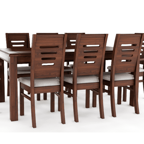 Muebles Insignes - Juego De Comedor Roma 8 Sillas Nogal Mesa Rectangular Madera