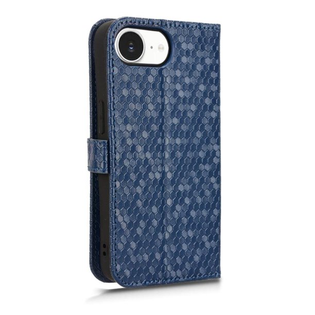 Funda Cartera Lunares iPhone 16E con Tarjetero, Correa y Soporte Azul