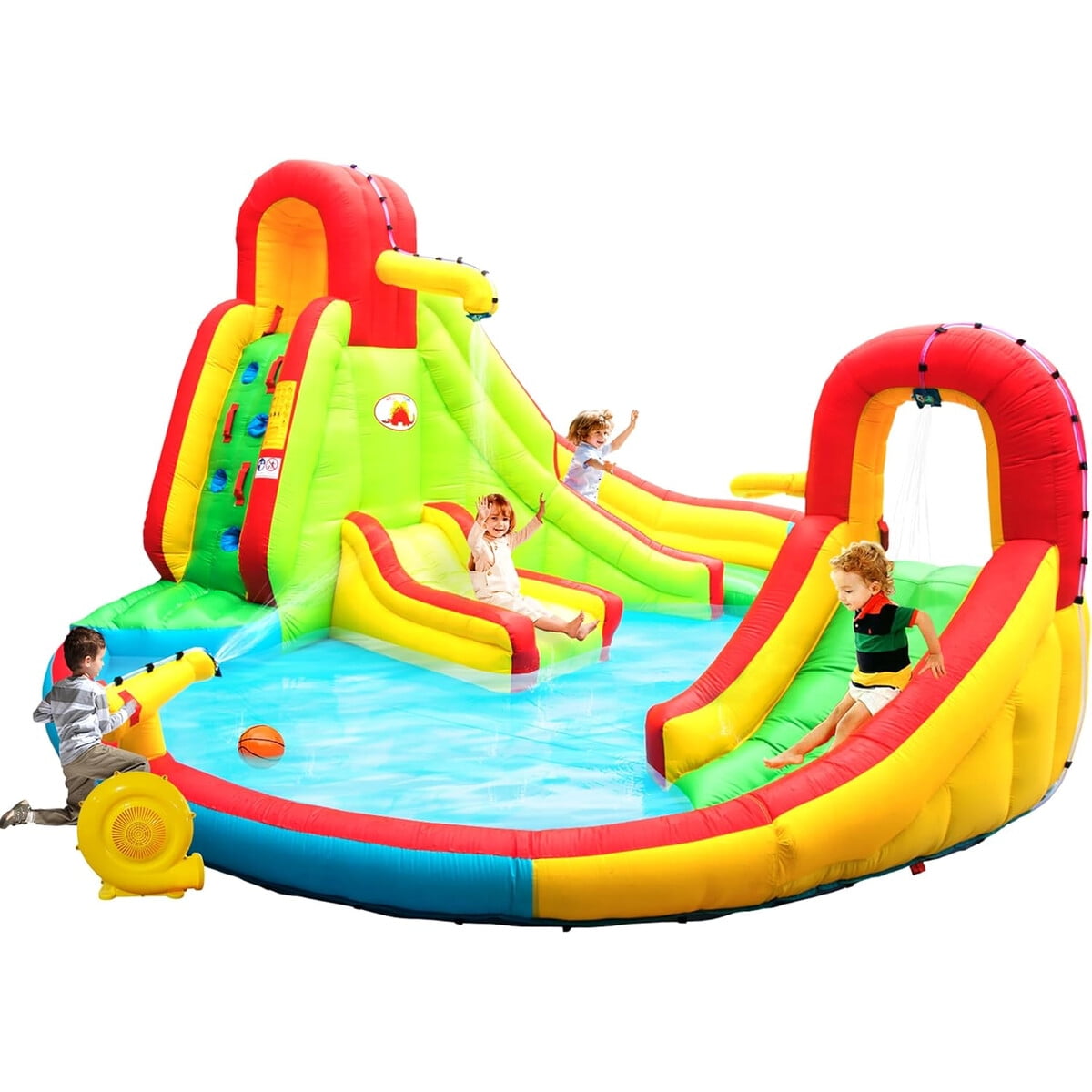 Parque Inflable Acuático Wellfuntime 2 Toboganes 420x420x230cm