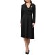 thumbnail image 1 of INSPIRE CHIC Vestido de Trabajo de Línea A para Mujer con Cuello en V de Manga Larga Elegante Ajustado y Acampanado con Cinturón 2XL Negro, 1 of 5