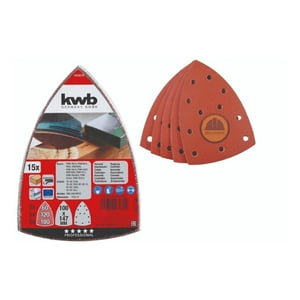 Set 15 Lijas Tipo Triangulo 100X147Mm Kwb - Grano 60-120-180 Rojo