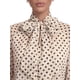 thumbnail image 5 of INSPIRE CHIC Blusa de Lunares para Mujer con Lazo en el Cuello, Mangas Largas Abullonadas, Ligera, Oversize, de Chifón, Estilo Vintage, Talla Mediana, Blanca, 5 of 6