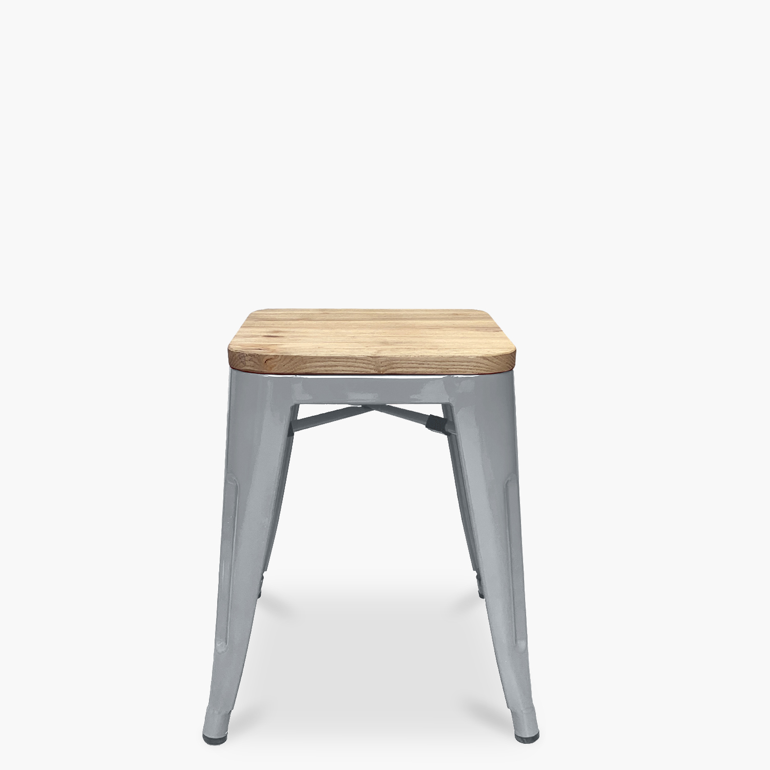 Form Design - Piso Tolix Asiento Madera Plata