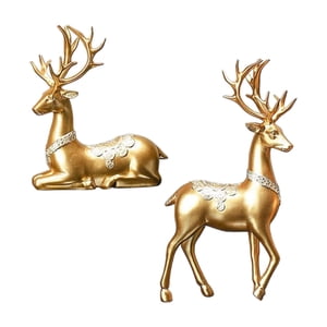 Magideal - Estatua De Ciervo, Escultura De Reno, Escultura De Resina Nórdica, Decoración Del Hogar, Figura De Animal Para Entrada, Decoración De Armario De Tv, 2