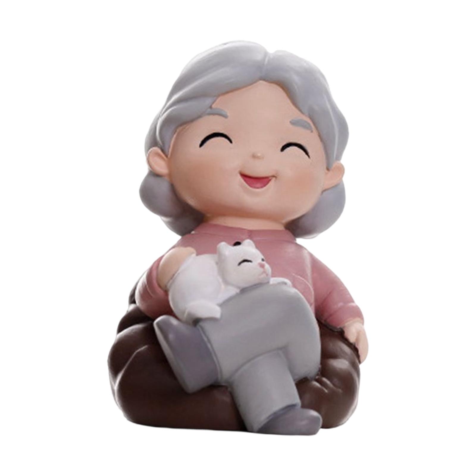 Magideal - Estatua De Abuela Y , Figura De Pareja De Ancianos, Decoración Para Tarta, Muñeca, Modelo De Abuelos, Adorno De Resina, Artesanía, Escultura Art , Abuela