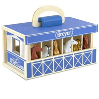 Set De Juego Establo De Madera Breyer Horses Farms Con 6 Caballos 1:32