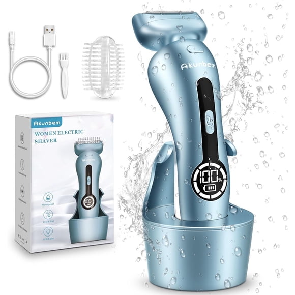 Depiladora Eléctrica Akunbem Mujer IPX7 Bikini LED USB