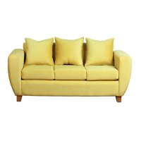 Muebles América - Sofá Florencia 3 Cuerpos Felpa Amarillo