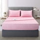 thumbnail image 1 of Juego de cama King Size con sábanas de seda satinada Lanest Housing, color rosa, 1 of 7