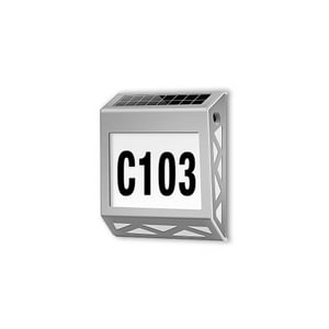 Pro Outdoor - Aplique Solar Contra Agua Con Numeros De Casa Gris