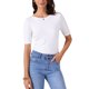 thumbnail image 1 of INSPIRE CHIC Camiseta de Mujer de Manga Corta Cuello Barco Ligera Elástica Básica de Punto Casual Talla XS Blanca, 1 of 6