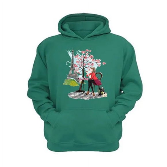 Polerón Canguro Otoño En Paris Verde Veronés Talla M Unisex