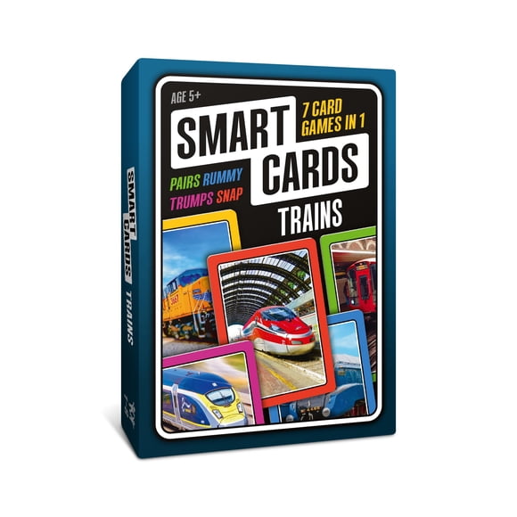 Juego de cartas SMART CARDS Trenes 50 cartas 7 juegos 5+ años