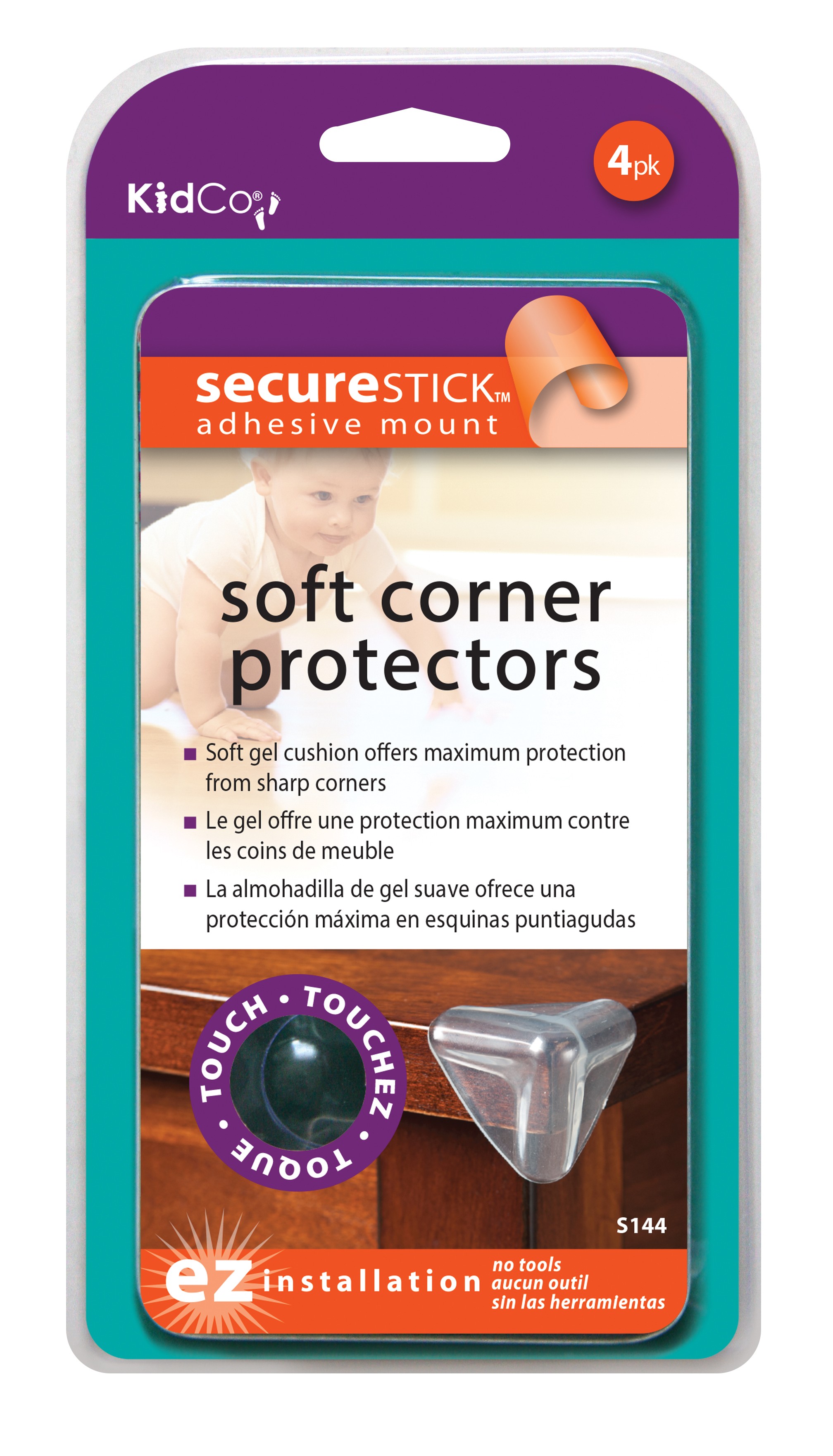 Kidco - 4 Protectores De Gel Para Esquinas Claro