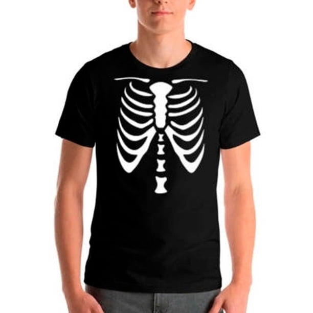 Polera Halloween Bones Terror 100% Algodon Adultoniños