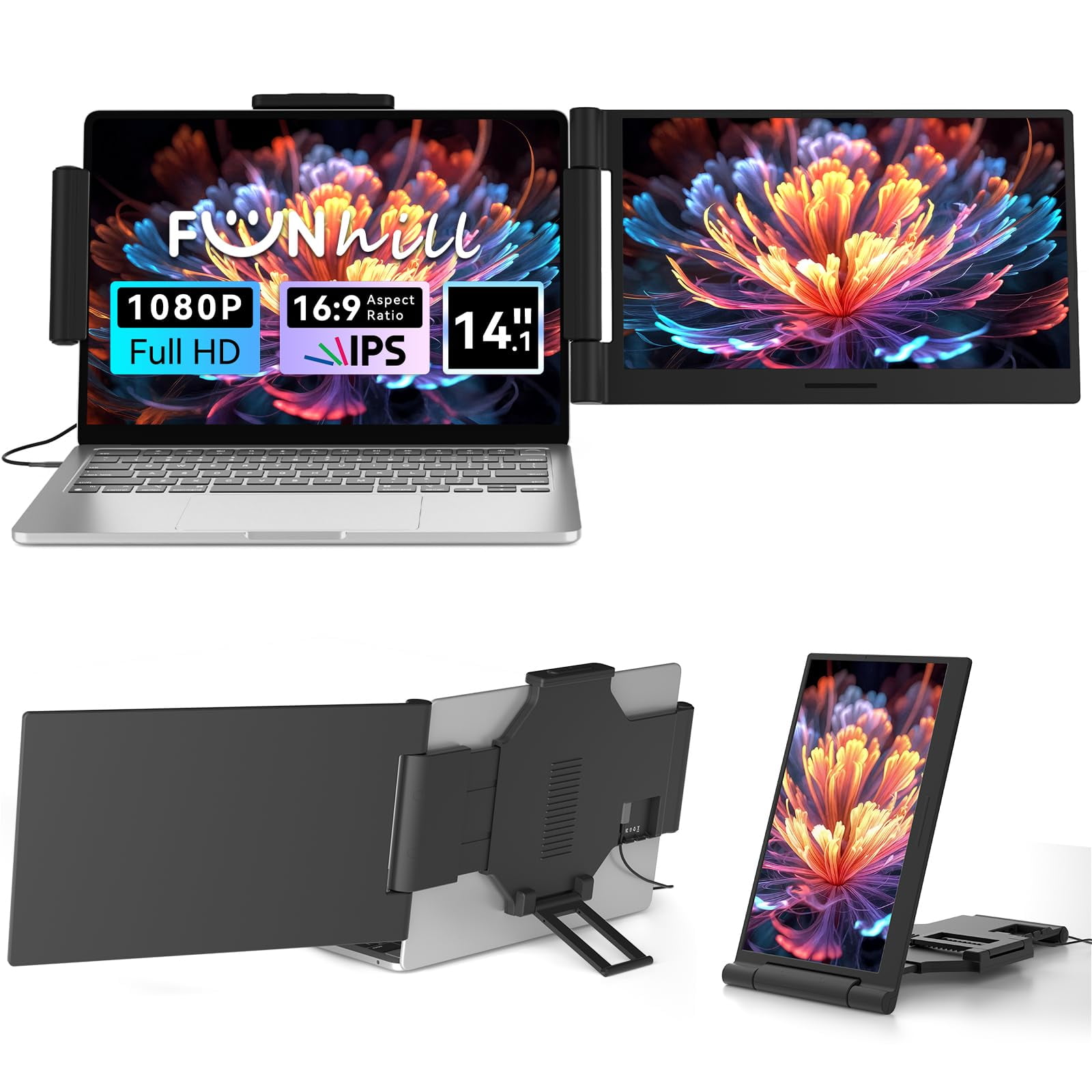 Monitor Portátil Funhill Para Laptop 14" Ips 1080p Usb-c Hdmi