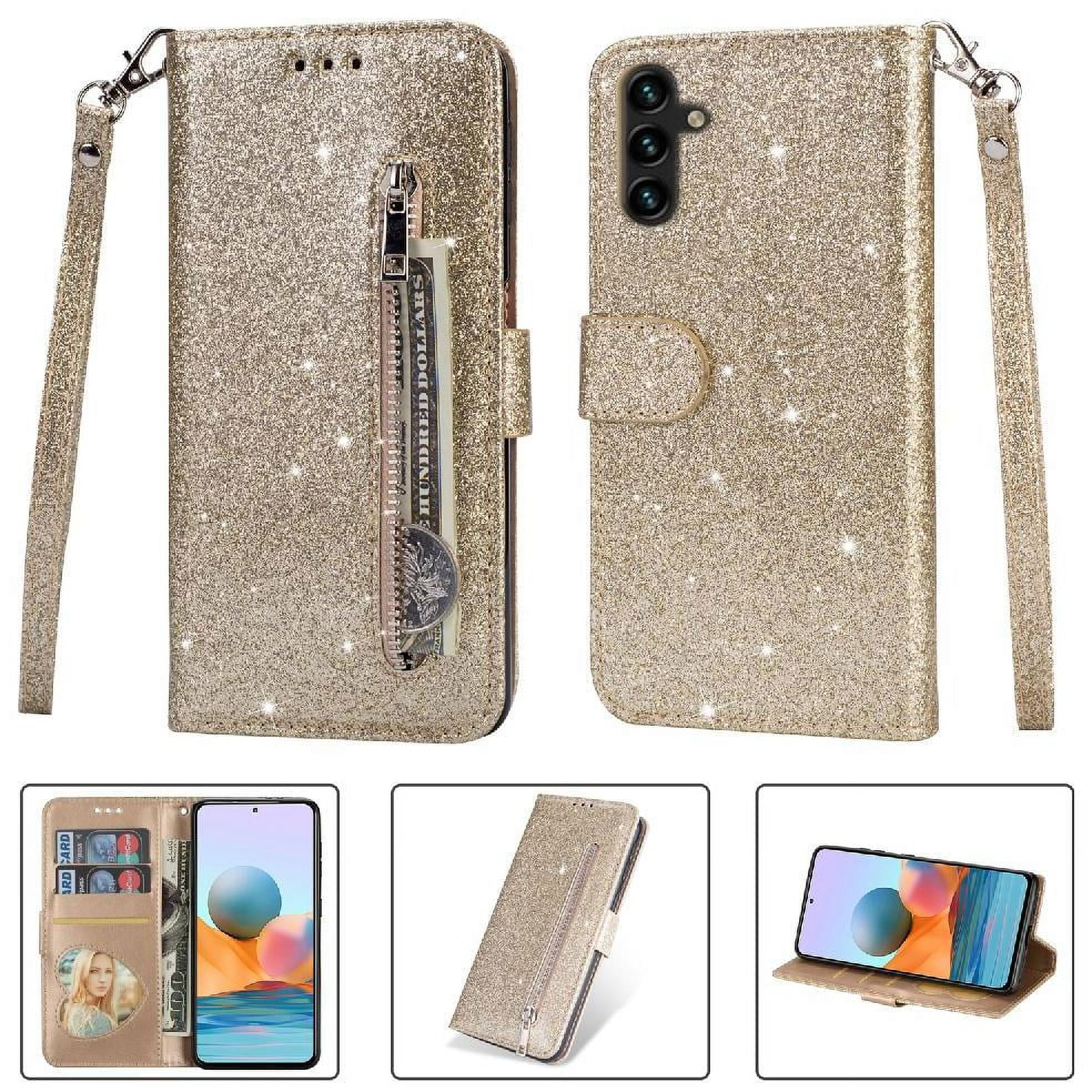 Funda Para Foxdock Elegante Funda Samsung Galaxy A14 5g Glitter Con Cremallera-ideal Para El Uso Diario