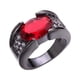 thumbnail image 2 of Anillo De Compromiso Piedra Roja De Moda Para Novia Novio Dama Caballeros Calle, 2 of 5