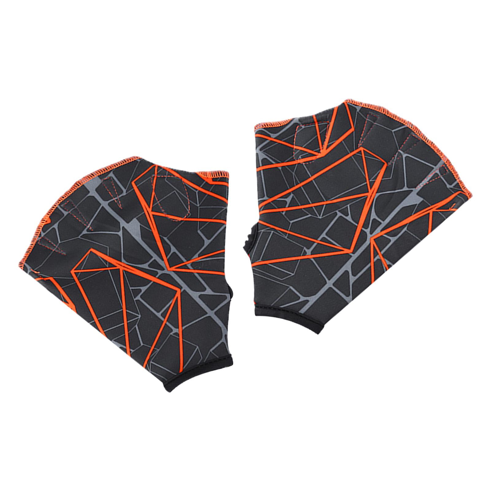Magideal - 1 Par De Fajas Tipo Rana, Equipo De Aletas De Mano Para Natación, De Fitness Para Ejercicio Acuáticos, Entrenamiento Acuático, Esnórquel, Buceo, Gris Naranja M