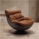 thumbnail image 3 of Sillón Leo Giratorio Tela Y Ecocuero Base Pedestal Metálica Marrón Liso, 3 of 8