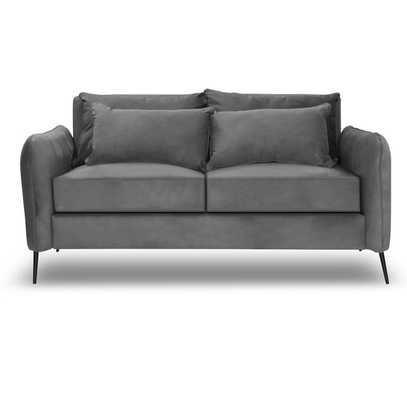 Sofá Italia 2 Cuerpos 192 Felpa Gris Claro