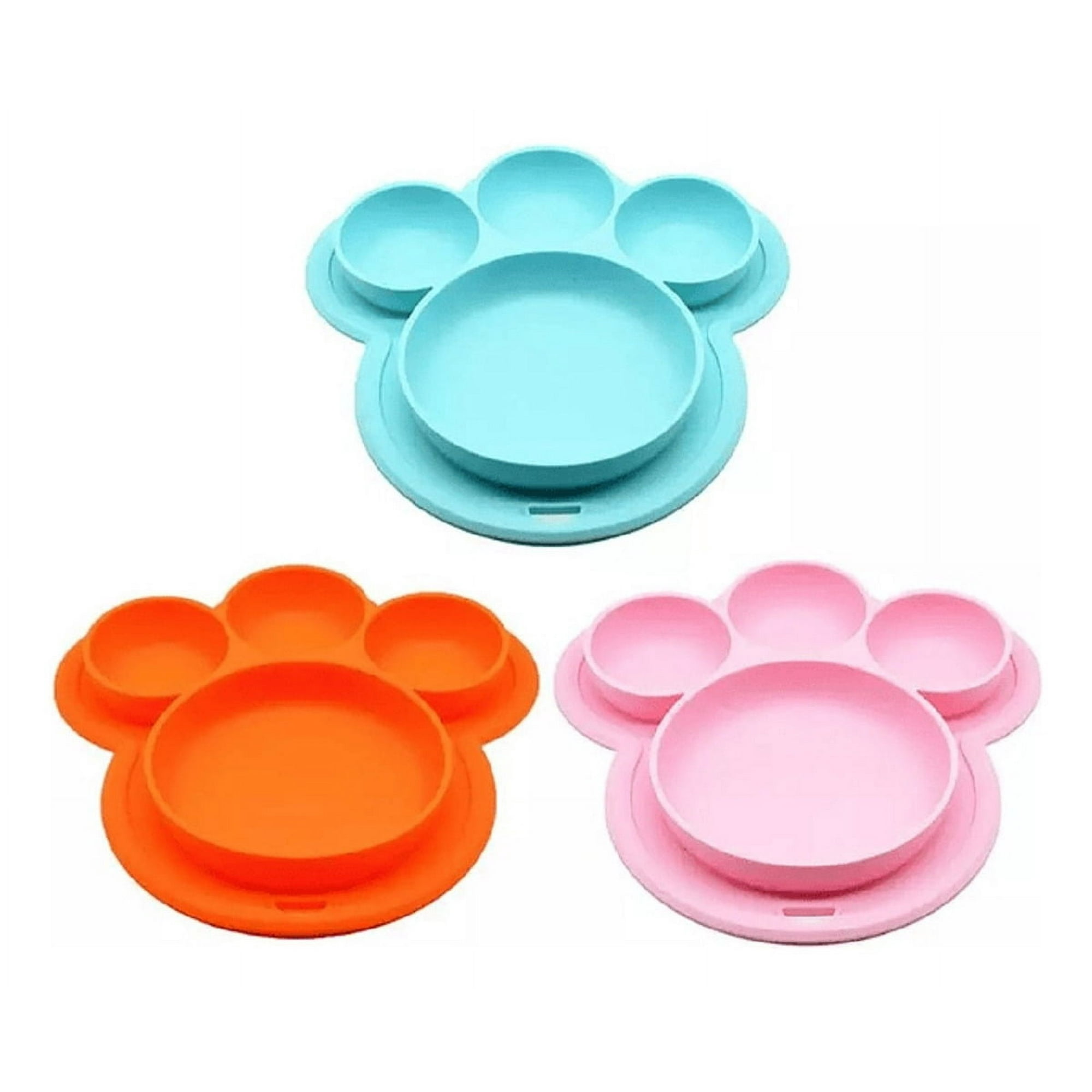 Genérico - Set 2 Platos Silicona Forma Oso Alimentacion Bebes Lau