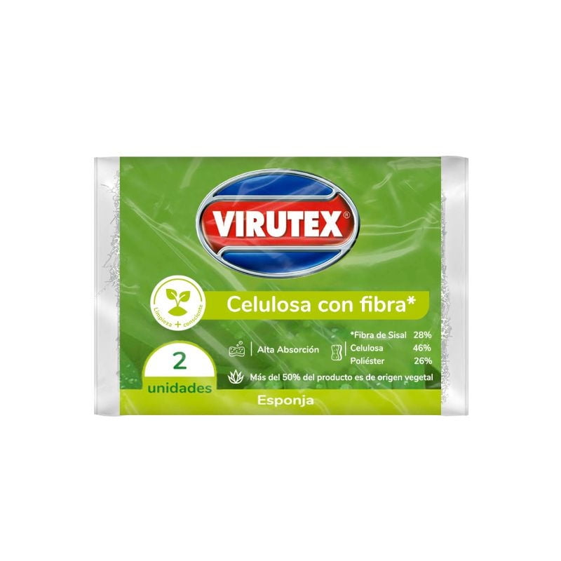 Esponja Celulosa Con Fibra De Sisal X2 Virutex