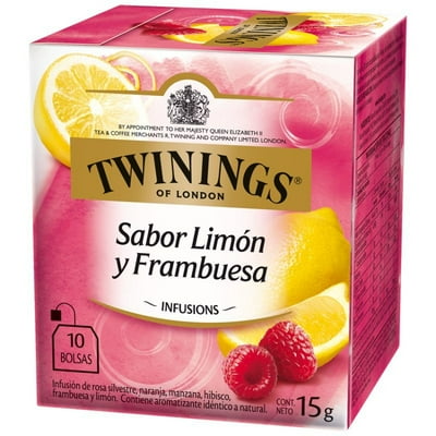 Infusión Sabor Limón Y Frambuesa Caja 10 Un Twinings
