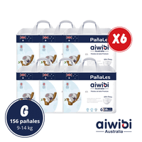 Aiwibi - 6 Paquetes Pañal Para Bebés Premium Talla G