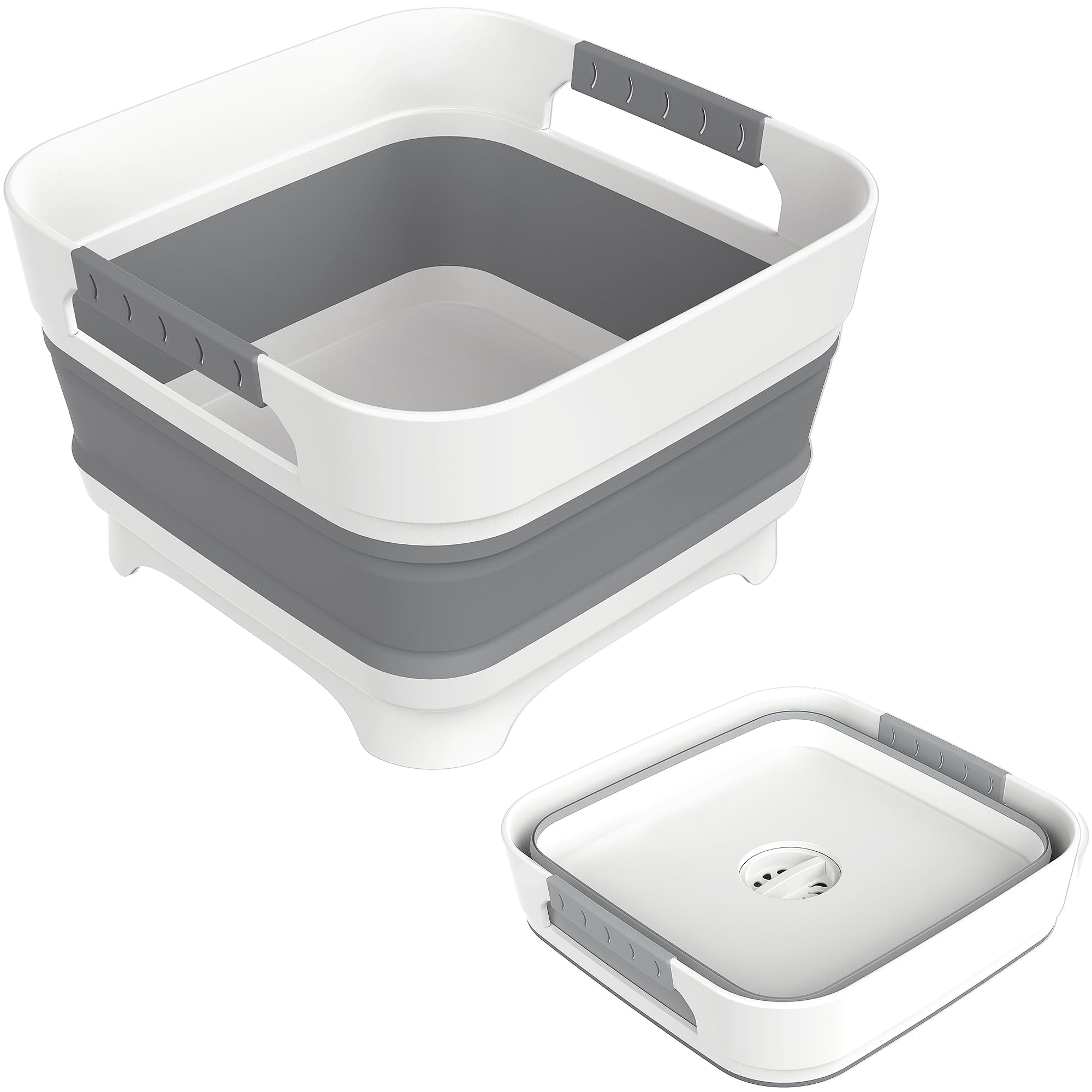 Lavabo Plegable Montnorth De 9 Litros Con Tapón De Desagüe Gris