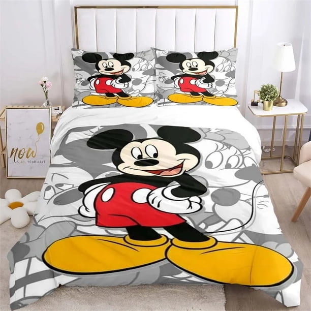 Mickey duvet cover pillowcase bedding set, boy girl duvet cover pillowcase home bedroom room queen size double bed Bed Sheets
