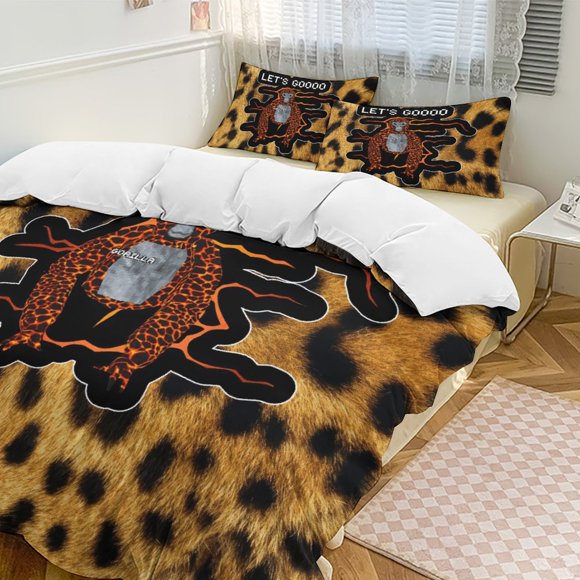 Brown Leopard Lets Goooo Gorilla Tag Comforter Set Soft 3 Pcs Twin Bedding Sets Thicken for All Season