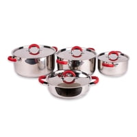 Arte Andino - Set De Ollas Bateria De Cocina 8 Piezas Inoxidables