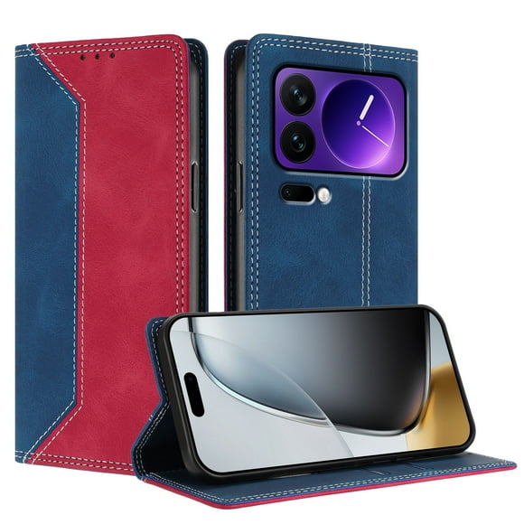 Funda FOXDOCK para Xiaomi 17 Pro Max de Cuero Premium Bicolor con Ranuras RFID, Carcasa Tipo Billetera Antigolpes y Soporte Plegable