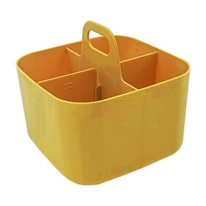 Genérico - Cesta Organizadora De Almacenamiento De Ducha Con Asa Para Acondicionador De Baño, Guardería, 4 Ranuras, Color Amarillo