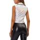 thumbnail image 3 of INSPIRE CHIC Chaleco Recortado sin Mangas con Cuello de Solapa Metálico de Imitación de Cuero para Mujer con Cremallera XL Holográfico, 3 of 6