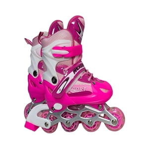 Genérico - Patin Lineal Con Luces Y Kit Talla M 35 38 Rosado