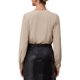 thumbnail image 3 of INSPIRE CHIC Camisa de Trabajo Clásica de Mujer con Botones, Manga Larga, Cuello en V, Top Beige M, 3 of 5