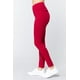 thumbnail image 4 of Saronite Pantalones Básicos de Punto de Cintura Alta y Largo Completo, Rojo Oscuro (para Mujer), 4 of 4