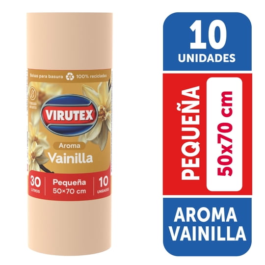 Bolsa De Basura Aroma Vainilla 50x70 Cm Pequeña 10 Un Virutex