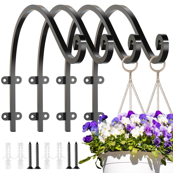 Gancho colgador para plantas EPHECH, soporte de pared resistente de 40 cm, negro