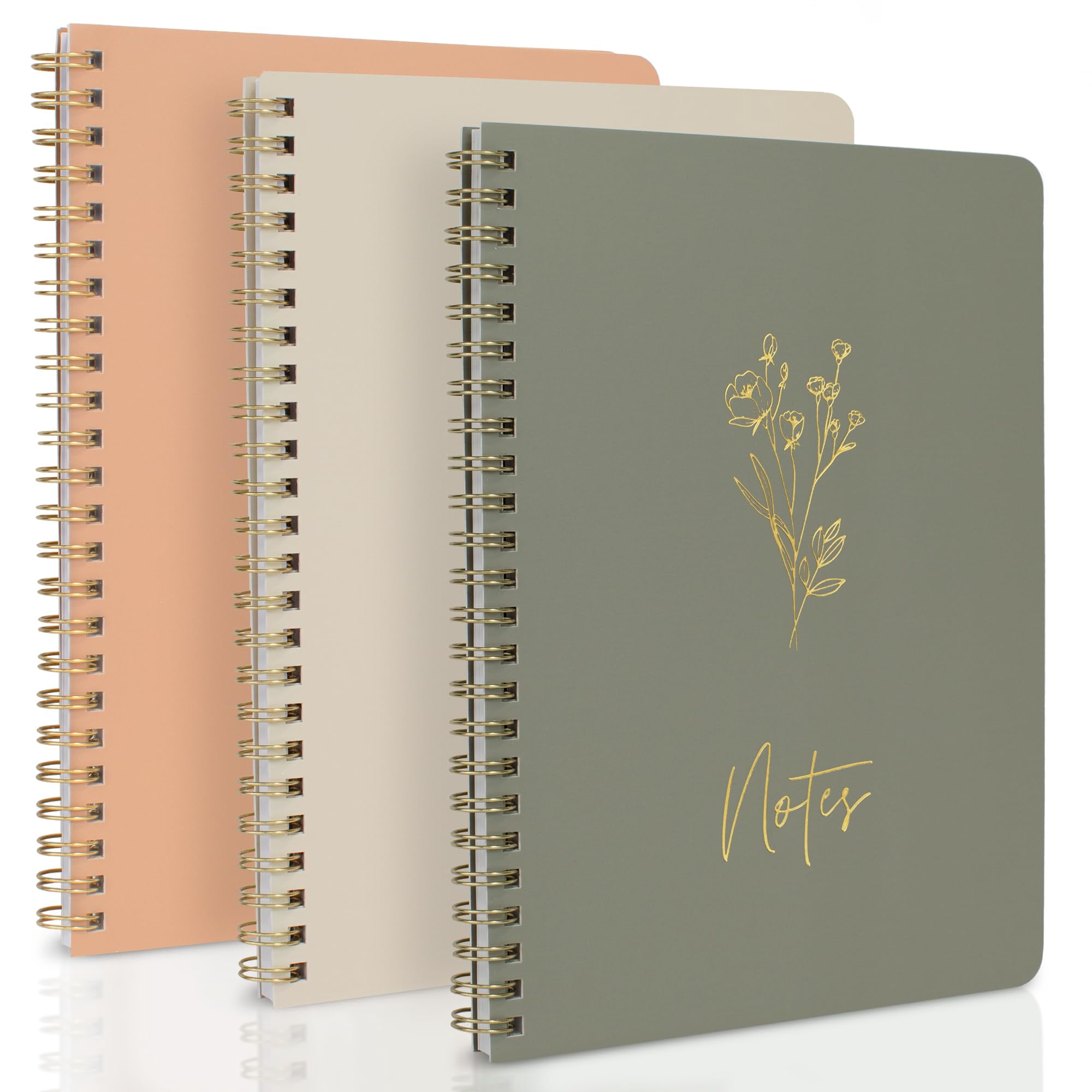 Juego De Cuadernos En Espiral Zicoto Aesthetic Para Mujer, Paquete De 3 Unidades, 8 X 6 Pulgadas