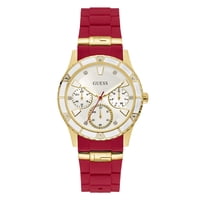 Reloj Guess Gold-Tone + Iconic Red Silicone U1157L2 Para Mujer
