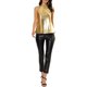 thumbnail image 2 of INSPIRE CHIC Camiseta Holográfica Brillante de Halloween para Mujer Fiesta Disco Top de Tirantes Metálico para Mujer XL Oro Brillante, 2 of 7