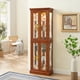 thumbnail image 3 of Curio Cabinet Lighted Curio Diapaly Cabinet with Adjustable Shelves and Mirrored Back Panel, Tempered Glass Doors (Walnut, 6 Tier), (E26 light bulb not included), 3 of 3