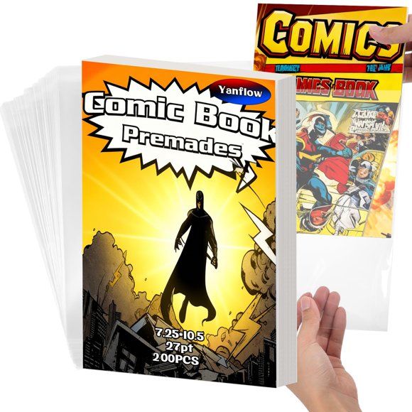 Bolsas para cómics Yanflow pack de 200 unidades 18 × 26 cm autocierre