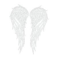 Bothyi - Par De Estatuas Rústicas De Ala De Ángel Para Dormitorio, Artesanías Para Interiores Y Exteriores, Grabadas En Blanco