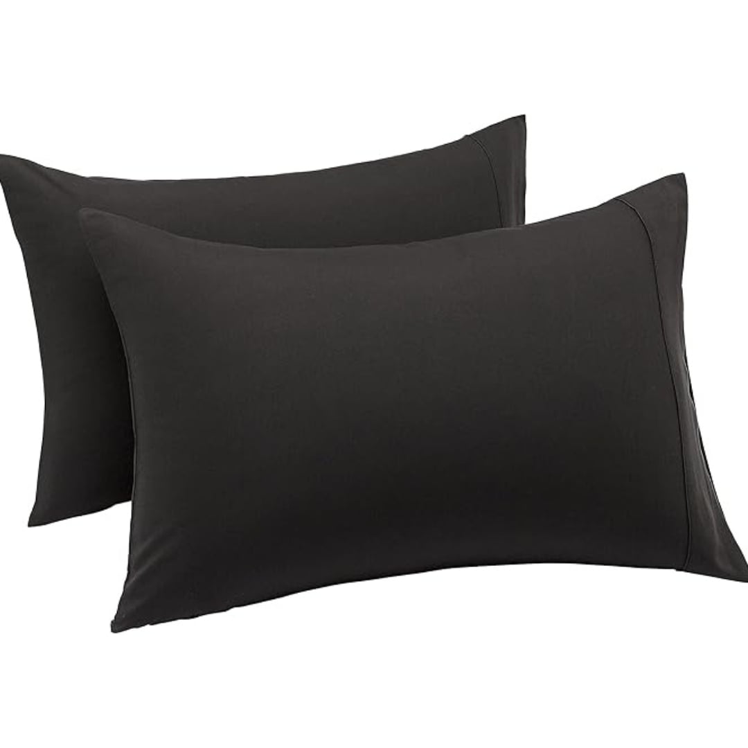 Aura Zeus - Set 2 Fundas De Almohada 50x70 Negra Suave Hilos